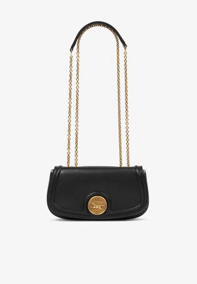 Chloé Horse Medal Grained Leather Crossbody Bag In Black