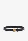 Chloé Horse Medal Leather Belt In Black