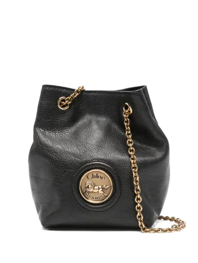 Chloé Horse Medal Mini Bucket Bag In Black