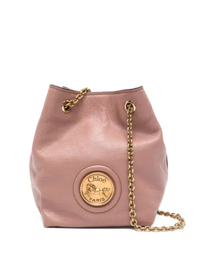 Chloé Horse Medal Mini Bucket Bag In Pink