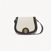 Chloé Horse Medal Saddle Bag In Canvas & Grained Leather Black Size Onesize 100% Cotton, Bubalus Bubalis, 