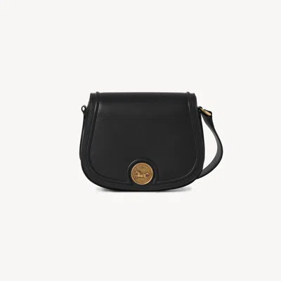 CHLOÉ HORSE MEDAL SADDLE BAG IN GRAINED LEATHER BLACK SIZE ONESIZE 100% BUBALUS BUBALIS, FARMED, COO ITALY