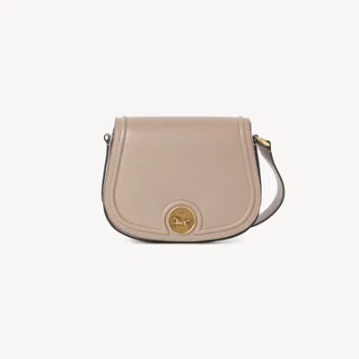 Chloé Horse Medal Saddle Bag In Grained Leather Brown Size Onesize 100% Bubalus Bubalis, Farmed, Coo Italy