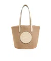 Chloé Large Horse Medal Basket Tote Bag In Paper And Leather