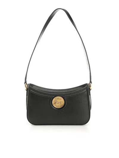 Chloé Horse Medal Shoulder Bag In Black