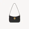 Chloé Horse Medal Shoulder Bag In Grained Leather Black Size Onesize 100% Bubalus Bubalis, Farmed, Coo Ita