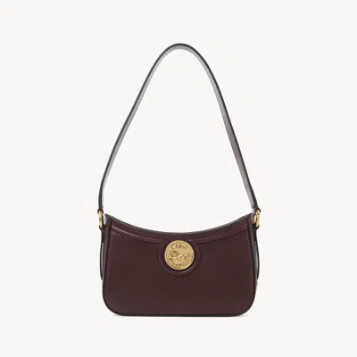 Chloé Horse Medal Shoulder Bag In Grained Leather Red Size Onesize Bubalus Bubalis, Farmed, Coo Italy