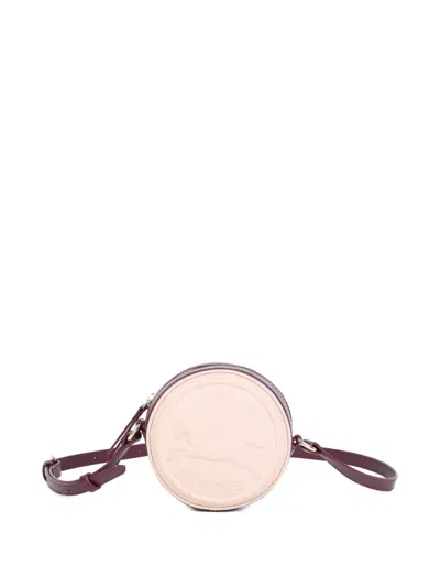 Chloé Kids' Horse-embossed Circular Shoulder Bag In Neutral