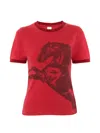 Chloé Printed Cotton-jersey T-shirt In Red