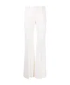 Chloé Textured Wool Crepe Wide-leg Trousers In White