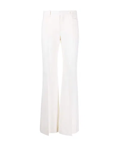 Chloé Hose Virgin Wool Flared Trousers In White