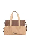 Chloé Houndstooth Checked Changing Bag Set In Brown