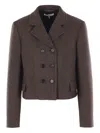 Chloé Houndstooth Double-breasted Jacket In Brown