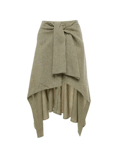 Pre-owned Chloé Houndstooth Knot Skirt In Neutral