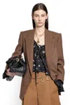 Chloé Houndstooth Wool Blazer In Brown