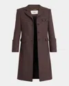 Chloé Houndstooth Wool-blend Riding Coat In Multi