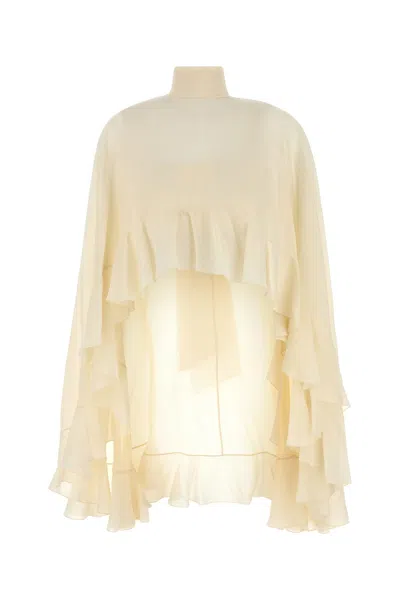 Chloé Ivory Silk Blouse In Pristinewhite