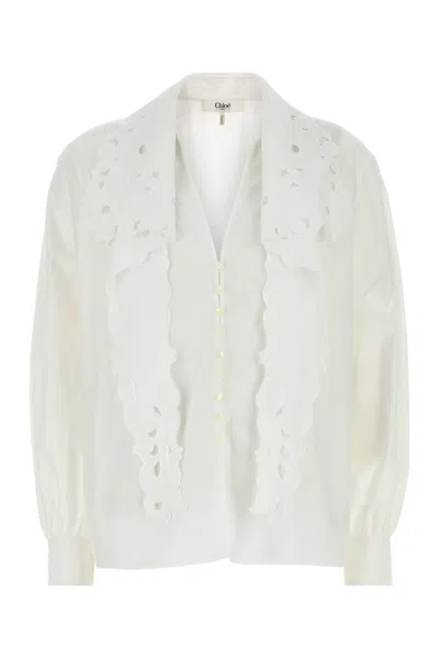 CHLOÉ CAMICIA IN POPELINE BIANCO DONNA
