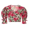Chloé Chloe Floral-print Cotton-poplin Cropped Blouse In Multi