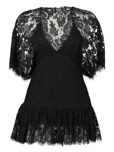 Chloé Ht68 Dress Floral Lace In Black