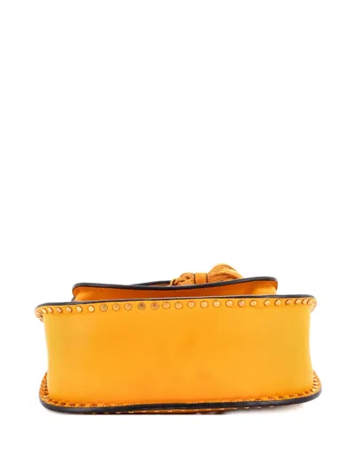 Pre-owned Chloé Hudson Handbag Whipstitch Leather Medium Crossbody Bag In Yellow