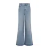 Chloé Belted Flared Wide-leg Cotton Trousers