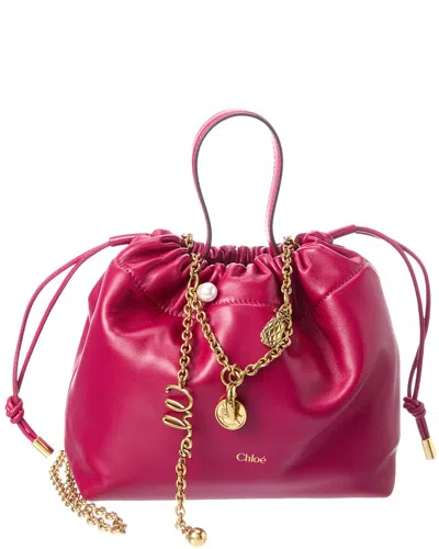Chloé Icon Mini Leather Bucket Bag In Pink