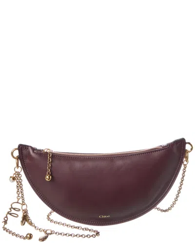 Chloé Icon Mini Leather Hobo Bag In Red