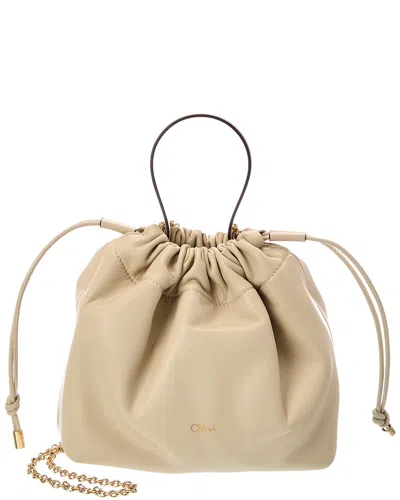 Chloé Icon Mini Leather Shoulder Bag In Neutral
