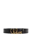 Chloé Iconic Leather Belt Adjustable Length In Black