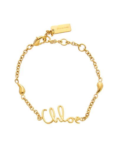 Chloé Iconic Brass Bracelet In Gold