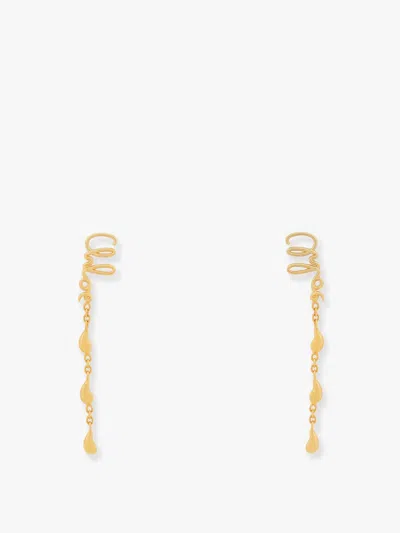 Chloé Gold Tone Brass Earrings In Vintage Gold