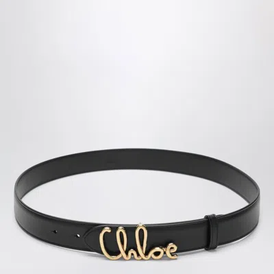 Chloé Iconic Calfskin Leather Belt In Black