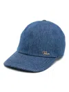 Chloé Iconic Logo Denim Cap In ブルー