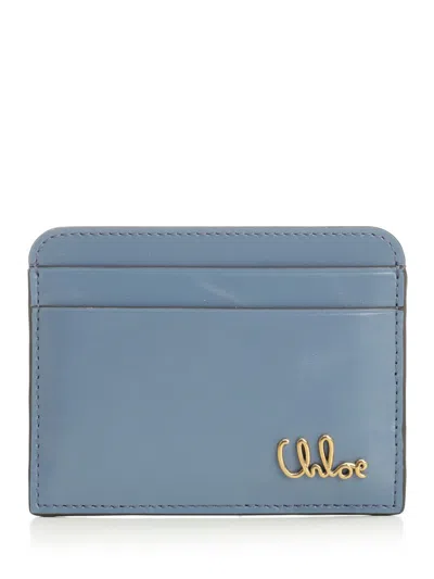 Chloé Iconic Card Case In Blue