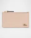 Chloé Iconic Card Case In Leather In 6j5 Cement Pink