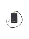 Chloé Iconic Pass Holder In Grained Leather In Black