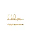 Chloé Set Of 2 Hair Clips "iconic" In Metallic