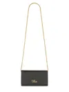 Chloé " Iconic" Flap And Chain Wallet In Black