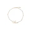 Chloé Vintage Gold Necklace With Cursive Name Pendant And Delicate Chain