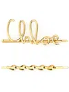 Chloé Set Of 2 Hair Clips "iconic" In Gold
