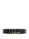 Chloé Iconic Leather Belt Adjustable Length In Black