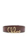 Chloé Iconic Leather Belt In Brown