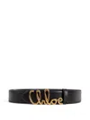 Chloé Iconic Leather Belt Adjustable Length In Black