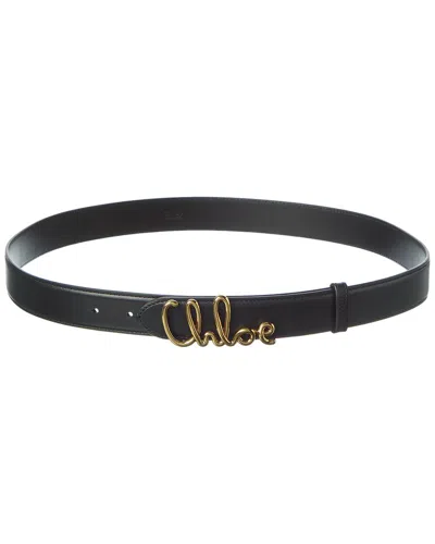 Chloé Iconic Leather Belt In Black