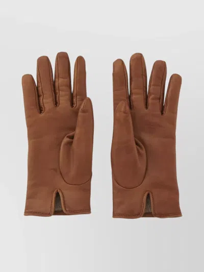 Chloé Iconic Leather Gloves Slit Cuffs