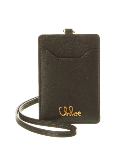 Chloé Iconic Leather Pass Holder In Black