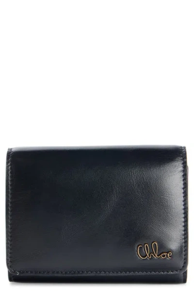 Chloé Iconic Leather Trifold Wallet In Black