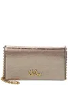 Chloé Metallic Iconic Flap Chain Wallet In Grey