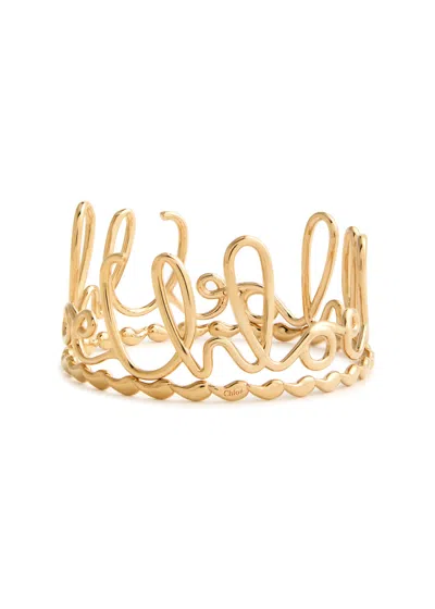Chloé Chloe Iconic Logo Bangle In Metallic